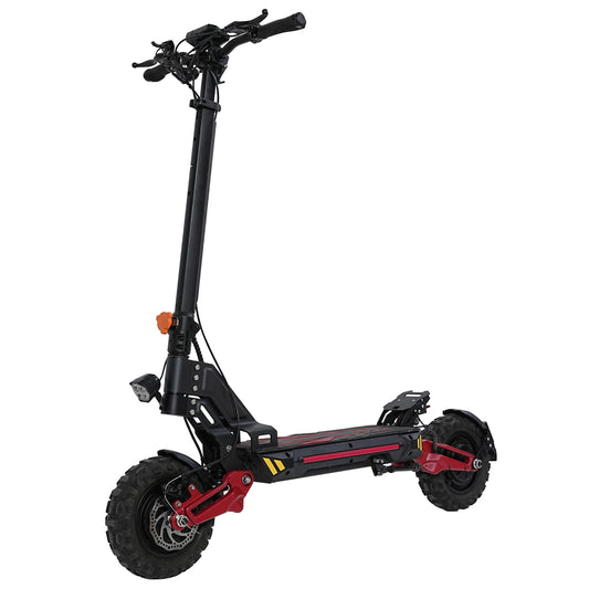 MOTORUN V2-Plus dual motor electric scooter in red and black