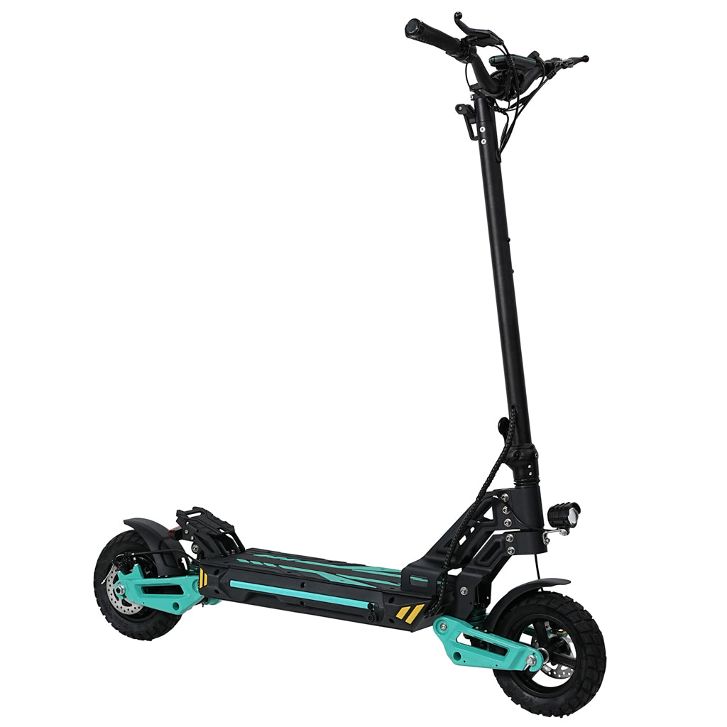 MOTORUN V2 electric scooter rear three-quarter view