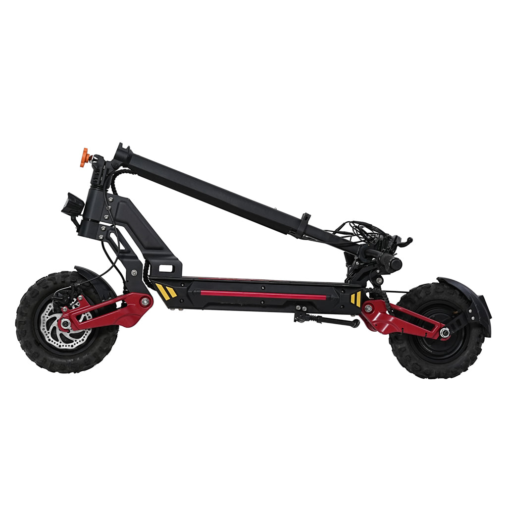 MOTORUN V2-Plus electric scooter folded for storage and transport